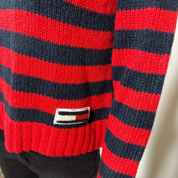 Tommy Jeans Women's Y2K Mock Neck Stripe Knit Sweater Size Small - Picture 4 of 7